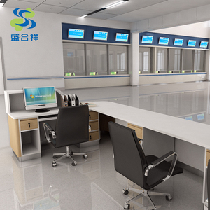 病院やホテルでの使用に適した、モダンでスタイリッシュ、そしてミニマルなデザインの耐久性のある金属製受付カウンター - Product Image 3