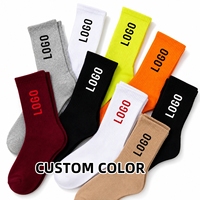 Chaussettes de sport personnalisées à faible MOQ, design gratuit, marque privée, chaussettes de sport unies en coton pour la gym