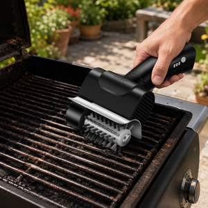 Nettoyeur de barbecue électrique, brosse à barbecue rotative à couple élevé, brosse à barbecue sans fil rechargeable 50W en acier inoxydable - Product Image 3
