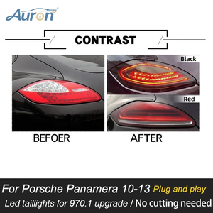 Luces Traseras LED AURON para Panamera 2009-2013 970.1, Actualización con Señal de Giro Dinámica y Luces de Freno, Ajuste Universal, Stock en EE. UU. - Product Image 6