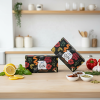 Boîtes en carton pliables personnalisées faciles à fabriquer, imprimées en couleur, avec pelliculage mat, pour kit de fabrication de gin, emballage cadeau