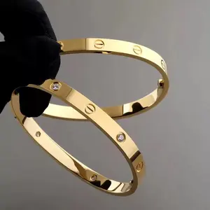 Luxe 316l Roestvrij Staal Liefde 18K Vergulde Schroevendraaier Schroef Merk Armband Voor Dames En Heren