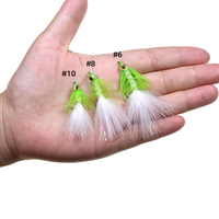 # 6 # 8 # 10 mouches Woolly Bugger 3D à yeux de poisson, effet masque de crâne de poisson, pour eau douce et salée, leurres de pêche à la truite et au bar