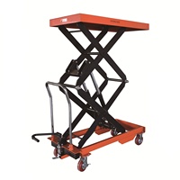 Table élévatrice à ciseaux double 1000 kg 1,7 m 1 tonne Chariot à ciseaux Mécanisme de levage de table à manivelle PTS1000