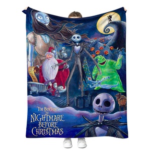 Nouvelle couverture <span class=keywords><strong>en</strong></span> flanelle imprimée <span class=keywords><strong>en</strong></span> 3D, motif Nightmare Before Christmas, design personnalisable, couverture <span class=keywords><strong>en</strong></span> polaire douce et confortable pour la maison et les voyages - Product Image 1