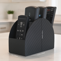 Organisateur de télécommandes en plastique à 4 compartiments compatible TV/DVR/boîtier de câble, plateau de bureau peu encombrant, couleur personnalisable