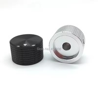 Potentiomètre en alliage d'aluminium noir argenté, bouton d'amplificateur, interrupteur, capuchon, trou de 25 mm * 15,5 mm, vis à tête hexagonale de 6 mm