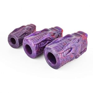 NNSX Dog Knot Sheath Silicone Penis Sleeve with Anti-drop Ring Deep Purple <b>Dildo</b> Extender Cock Enlargement Sex Toys for Men - Product Image 4