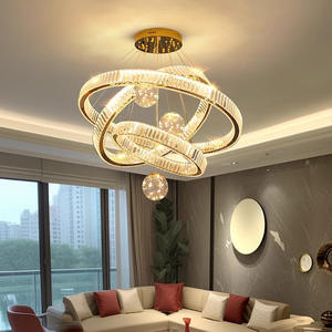 호텔 로비 빌라 계단을위한 맞춤형 현대 럭셔리 링 샹들리에 신제품-따뜻한 흰색 조명 천장 포함 - Product Image 4