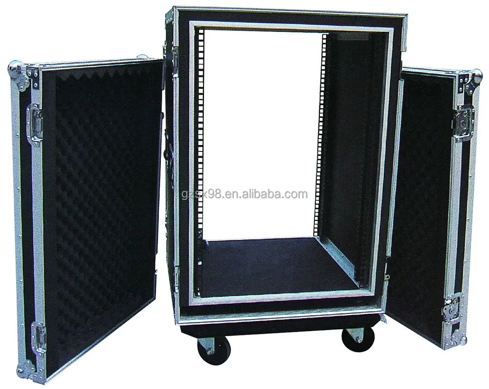 Mezclador de madera contrachapada 12U, sistema de audio Pro, amplificador, caja de estante para sistema de sonido, cajas de estante de Dj con mesa lateral