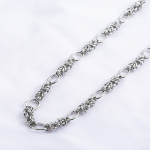 Men's <b>Titanium</b> Steel <b>Chain</b> Necklace Geometric Elliptical Ring Design Punk Hip Hop Style Fashion Jewelry Gift - Product Image 4