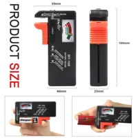 Probador de Baterías AAA, Comprobador Universal de Baterías para Pilas AA, C, D, 9V, 1.5V y de Botón, Medidor Eléctrico Pequeño