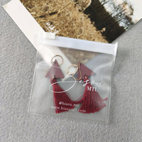 Sac d'emballage en plastique transparent PVC personnalisé, sacs à bijoux en PVC de haute qualité, sac à fermeture éclair pour boucles d'oreilles avec logo personnalisé