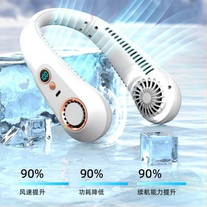 Un nuovo <span class=keywords><strong>ventilatore</strong></span> pigro A bassissimo prezzo con una ventola portatile appesa <span class=keywords><strong>al</strong></span> <span class=keywords><strong>collo</strong></span>, Mini condizionatore d'aria portatile a 5 velocità e ghiaione A LED - Product Image 1