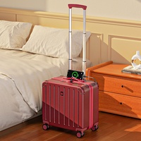 Petite valise trolley de haute qualité en ABS+PC, 18 pouces, bagage cabine avec poignée télescopique, unisexe, moderne, portable, pour mariage, bagages de voyage