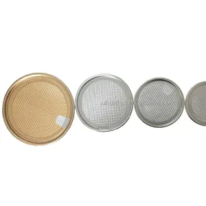 45 D 52 D 65 D 73 D 83 D 99 D golden aluminum Foil silver Lids easy peel off ends for paper canister custom printing logo