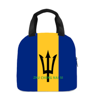 Sac à lunch isotherme avec drapeau des Barbade, parfait pour les enfants, la maternelle, l'école, le travail, les voyages, les pique-niques, facile à transporter, unisexe