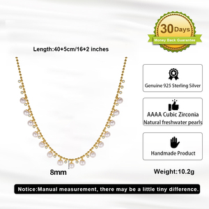 GPN37 RINNTIN Collana Delicata in Argento Sterling 925, Gioielli Raffinati, Graziosa Collana con Ciondolo di Perla Placcato Oro 14K per Donne - Product Image 6