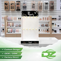 Support d'affichage pliable personnalisé noir avec crochet pour pinceaux de maquillage |   Étagère suspendue en PVC écologique pour la vente au détail de produits de beauté OEM
