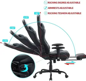 <span class=keywords><strong>Chaise</strong></span> de jeu avec accoudoirs réglables, massage et repose-pieds, prix bas, marque péruvienne, <span class=keywords><strong>top</strong></span> <span class=keywords><strong>10</strong></span> des ventes en ligne, bleu + noir - Product Image 5