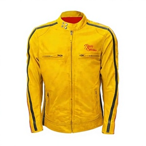 Chaqueta de Motociclismo de Cuero Vacuno Genuino para Hombre, Equipo de Protección Nivel 2 CE con Protección para la Espalda - Product Image 1