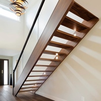 Vente en gros Nouveau design Escalier démontable en acier fabriqué Poutre en acier inoxydable Escaliers droits Prix d'usine Matériau en bois