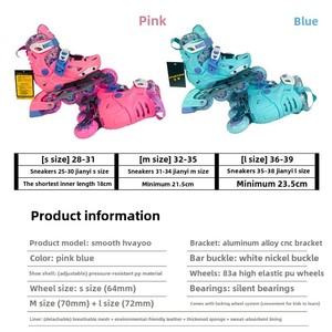 Nuovi <span class=keywords><strong>Pattini</strong></span> in Linea per Principianti, Scarpe con Rotelle per Ragazze e Scarpe Piatte per Ragazzi - Product Image 2