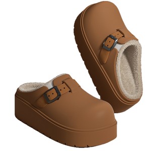 Pantoufles rétro en PU couleur moka, chaudes, pour hommes, femmes et couples, pour l'extérieur, <span class=keywords><strong>hiver</strong></span>, antidérapantes, imperméables, doublure en fourrure artificielle, semelle épaisse en EVA - Product Image 5