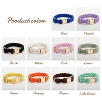 Collier pour chien personnalisé de luxe, tressé en macramé, en paracorde, fait main, en coton tissé, avec boucle gravée du nom