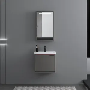 D50JN Aluminum vanity bathroom LED mirror cabinet 500mm 20 inch High Quality Bathroom Cabinet