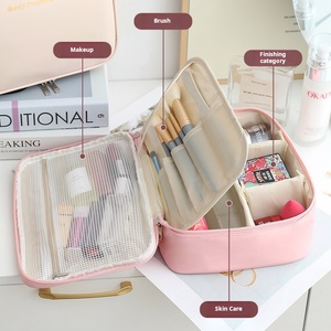 Waterproof Large PU Zipper Fashion Letter Pattern Portable Handheld <strong>Makeup</strong> Bag <strong>for</strong> Women Travel <strong>Storage</strong> - Product Image 1