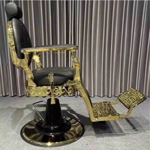 Sillón de Barbería Clásico Tradicional con Bomba Hidráulica, Función Reclinable, Asiento de Cuero, Reposapiés Ajustable, Base Redonda, Muebles de Salón - Product Image 4
