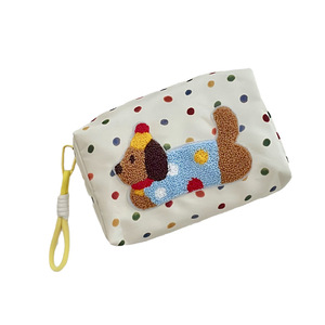 Bolsa de maquillaje Polka Dot Puppy, estuche de cosméticos de gran capacidad para viajes y uso diario - Product Image 5