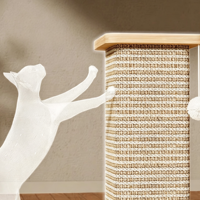 Grand arbre à chat de luxe carré, intégré, durable, résistant aux griffures, avec zone de sommeil, de jeu et d'escalade