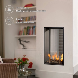 Cheminée à gaz MEISU.CH avec foyer transparent double face pour chauffage central - Product Image 4