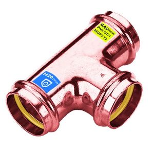 Conector en T de Cobre para Agua y Gas, Diámetro 22 mm, MOP 72, PN16, STF - Product Image 1