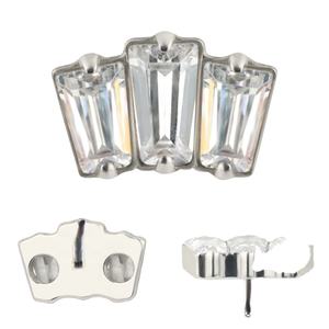 Titane Push-In 3 Rectangle Sans Fil Boucle D'oreille Corps Bijoux Nez Anneau Zircon Acier Chirurgical Piercing Bijoux Labret Bijoux - Product Image 1