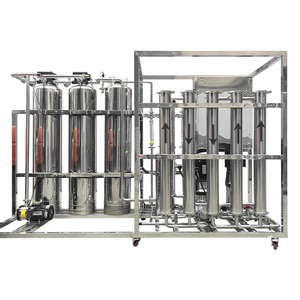 Ligne complète de production d'eau pure par osmose inverse en deux étapes 1000 l/h en acier inoxydable 304, eau pure distillée RO-1000i Aqua Pure - Product Image 4