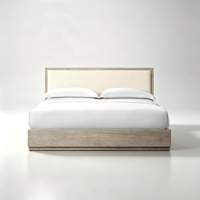 Tête de lit en tissu écologique durable et moderne, panneau en bois massif richement texturé, lit multifonctionnel pour appartement et maison