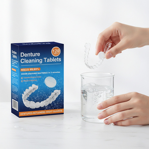 Eliminate 99.9% <strong>Oral</strong> Bacteria <strong>Effervescent</strong> <strong>Tablet</strong> Teeth Aligners Denture Cleaning <strong>Tablets</strong> for Full Half Denture - Product Image 1