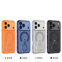 Étui de téléphone magnétique à dissipation thermique en maille nid d'abeille avec protection à 360° °   Support rotatif antichoc pour iPhone 17 Pro Max 16