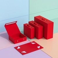 Boîte cadeau rigide en carton biodégradable, pliable, de style valise, noir mat, de luxe haut de gamme, avec logo personnalisé, fermeture magnétique