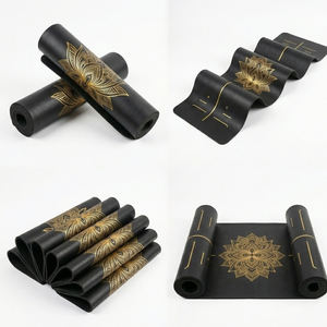 Tapete de <span class=keywords><strong>Yoga</strong></span> de PU de 6mm con Líneas de Alineación para <span class=keywords><strong>Principiantes</strong></span>, Antideslizante, Ecológico, Portátil, Resistente al Estiramiento, Correa de Transporte de Longitud Personalizada - Product Image 4