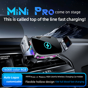Nouvel Arrivage 2026 – Chargeurs de Voiture Sans Fil 15W à Rotation 360° avec Lumière RGB et Support Téléphone pour Grille d'Aération pour iPhone 17 - Product Image 2