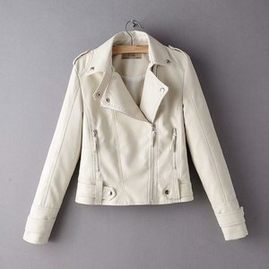 Vestiti all'ingrosso di caduta della molla su ordinazione all'ingrosso <span class=keywords><strong>Giacca</strong></span> in pelle da donna da donna in pelle PU da donna - Product Image 5