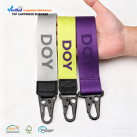 Fabricant de lanières en jacquard tendance, porte-clés personnalisé avec logo tissé pour cadeaux promotionnels