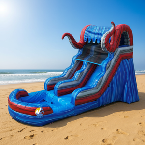 Tobogán Acuático Inflable Comercial de 15 pies Económico para Niños, Parque Acuático para Patio Trasero con Piscina - Product Image 1