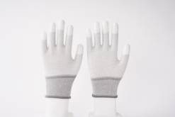 Guanti di sicurezza da lavoro rivestiti in poliestere grigio - Product Image 3