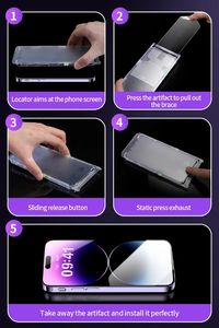 Protector de pantalla de fácil instalación sin polvo para iPhone 16 <span class=keywords><strong>Pro</strong></span> Max cubierta de vidrio templado transparente 15 Plus 14 <span class=keywords><strong>Pro</strong></span> 13 12 11 XR XS - Product Image 3