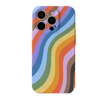Coque de téléphone POD Rainbow Strip - Design de style européen - 16 coques de téléphone - Adhésif magnétique deux-en-un pour la charge sans fil, antichoc